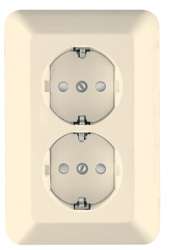 Wessen Прима Беж Розетка 2-я с/з с защитными шторками 16А в сборе (оптовая упаковка) арт. RS16-007-S