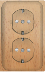 Wessen Прима Бук Розетка 2-я с/з с з/ш,16А наружная,в сборе с изол.пласт.(индивид.упаковка) арт. RA16-757I-8I