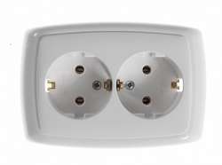 Wessen Рондо Белый Розетка 2-я с/з 16А в сборе арт. RS16-756-BI