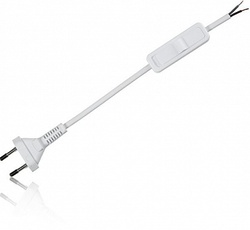 Zamel Бел Шнур питания с выключателем и вилкой 1,9м 2,5А арт. ZAMEL Бел Шнур