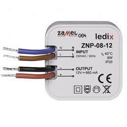 Zamel Блок питания LED 12V DC 8W в монт.коробку арт. ZNP-08-12