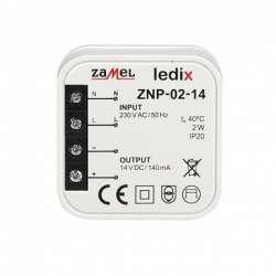Zamel Блок питания LED 14V DC 2W в монт.коробку арт. ZNP-02-14
