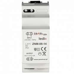 Zamel Блок питания LED 14V DC 8W на DIN-рейку арт. ZNM-08-14