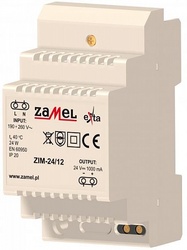 Zamel Блок питания импульсный 230VAC/24VDC 1200мА IP20 на DIN рейку 3мод арт. ZIM-24/12