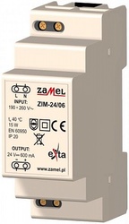 Zamel Блок питания импульсный 230VAC/24VDC 600мА IP20 на DIN рейку 2мод арт. ZIM-24/06