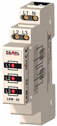 Zamel Сигнализатор световой 3Ф красный IP20 на DIN рейку арт. LKM-02-10