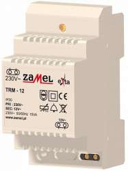 Zamel Трансформатор напряжения 230VAC/12VAC 15VA IP20 на DIN рейку 3мод арт. TRM-12