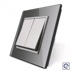 Двухклавишная механическая кнопка Livolo, 1 пост, Серый