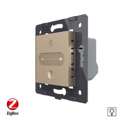 Одноклавишный проходной умный сенсорный Адаптивный диммер Слайдер Livolo ZigBee, цвет золотой (механизм)