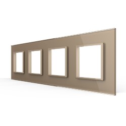 Рамка для розетки Livolo 4 поста, цвет золотой, стекло Рамка для розетки Livolo 4 поста, цвет золотой, стекло