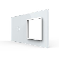 Панель для сенсорного выключателя и розетки Livolo, 1 клавиша, цвет белый, стекло