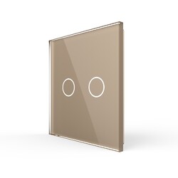 Панель для сенсорного выключателя Livolo, 2 клавиши, цвет золотой, стекло
