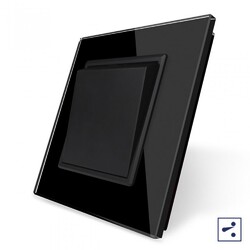 Одноклавишный проходной механический выключатель Livolo, 1 пост, Черный