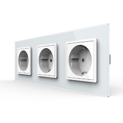 Розетка Livolo 3 модуля Белая