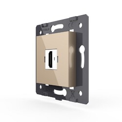Розетка 1 пост HDMI 2.0 Livolo, цвет золотой (механизм)