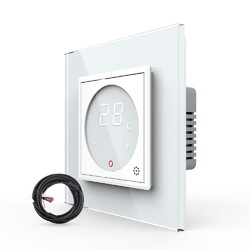 Терморегулятор пола Livolo 16А, сенсорное управление, датчик воздуха, датчик пола 5 м, Белый