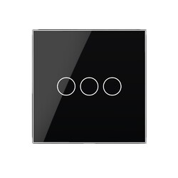 Панель для сенсорного выключателя LivoloTouch EU стандарт, 3 клавиши, цвет черный, стекло