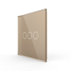 Панель для сенсорного выключателя LivoloTouch EU стандарт, 3 клавиши, цвет золотой, стекло