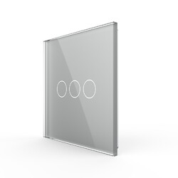Панель для сенсорного выключателя LivoloTouch EU стандарт, 3 клавиши, цвет серый, стекло