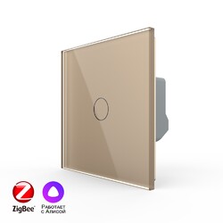 Одноклавишный умный сенсорный выключатель Livolo ZigBee, 1 пост, Золотой Одноклавишный умный сенсорный выключатель Livolo ZigBee, 1 пост, Золотой