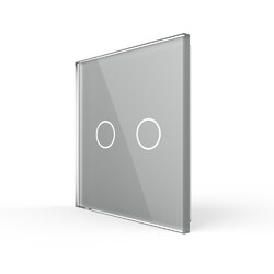 Панель для сенсорного выключателя Livolo, 2 клавиши, цвет серый, стекло