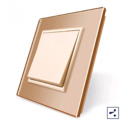 Одноклавишный проходной механический выключатель Livolo, 1 пост, Золотой