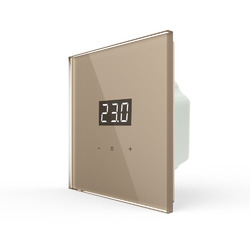 Терморегулятор Terneo S, стеклянная панель, сенсорное управление, внешний датчик температуры, золото