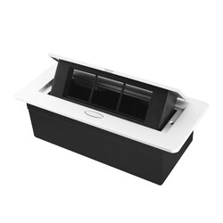 Выдвижной горизонтальный модуль в столешницу для розеток Livolo, цвет серый