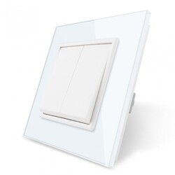 Двухклавишный механический выключатель Livolo, 1 пост, Белый