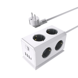 Удлинитель BiCube Extended 6 Euro 16A, 4 USB 3A+C с блоком 5В/3.1А, кабель 1,5м RocketSocket, цвет белый-серый Удлинитель BiCube Extended 6 Euro 16A, 4 USB 3A+C с блоком 5В/3.1А, кабель 1,5м RocketSocket, цвет белый-серый