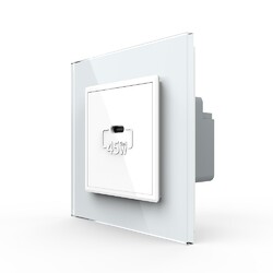 Розетка USB type C с блоком питания 45W Livolo 1 пост Белая