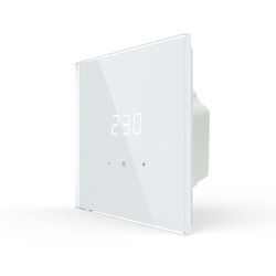 Терморегулятор Terneo S, стеклянная панель, сенсорное управление, внешний датчик температуры, белый