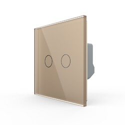 Двухклавишный сенсорный выключатель Livolo, 1 пост, Золотой