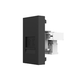 Розетка телефонная RJ-11 кат. 3 Livolo, цвет черный (механизм)