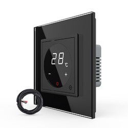 Терморегулятор пола Livolo 16А, сенсорное управление, датчик воздуха, датчик пола 5 м, Черный