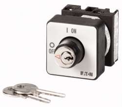 Переключатель включения/выключения, 2-полюсн., 20 A, Key operated lock mechanism S-T0, Передняя панель 0-1, 90 °, с фиксацией, Центральный монтаж, P (T0-1-102/EZ/S) арт.14933