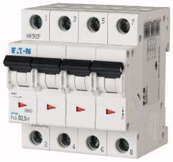 Автоматический выключатель 2,5А, кривая отключения B, 4 полюс, откл. способность 6 кА (PL6-B2,5/4) арт.166495