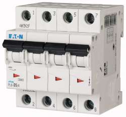 Автоматический выключатель 5А, кривая отключения B, 4 полюс, откл. способность 6 кА (PL6-B5/4) арт.166503