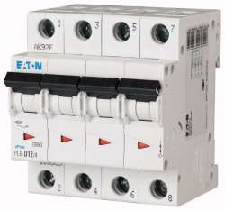 Автоматический выключатель 12А, кривая отключения C, 4 полюс, откл. способность 6 кА (PL6-C12/4) арт.166516