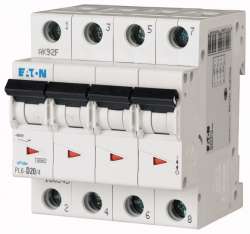 Автоматический выключатель 20А, кривая отключения C, 4 полюс, откл. способность 6 кА (PL6-C20/4) арт.166522