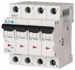 Автоматический выключатель 3А, кривая отключения C, 4 полюс, откл. способность 6 кА (PL6-C3/4) арт.166525