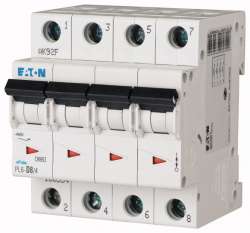 Автоматический выключатель 8А, кривая отключения C, 4 полюс, откл. способность 6 кА (PL6-C8/4) арт.166533