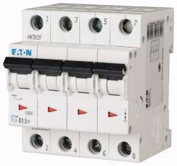 Автоматический выключатель 1,5А, кривая отключения D, 4 полюс, откл. способность 6 кА (PL6-D1,5/4) арт.166535