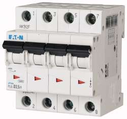 Автоматический выключатель 3,5А, кривая отключения D, 4 полюс, откл. способность 6 кА (PL6-D3,5/4) арт.166547