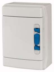 Навесной шкаф IP65, 1 ряд 4 модуля, УФ-стойкий поликарбонат, индустриальная серия, N/PE клеммы в комплекте, глухая дверь (IKA-1/4-SR-UV) арт.174212