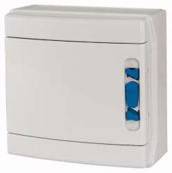 Навесной шкаф IP65, 1 ряд 8 модулей УФ-стойкий поликарбонат, индустриальная серия, N/PE клеммы в комплекте, глухая дверь (IKA-1/8-SR-UV) арт.174214