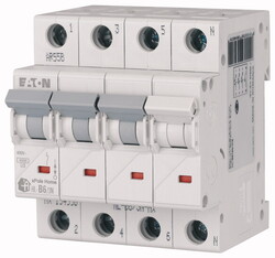 HL-B20/3N Модульный автоматический выключатель, 3N-полюс, кривая отключения B, номинальный ток 20А арт.194802