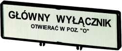 Держатель с табличкой;+ табличка;открывать главный выключатель только в положении 0;на PL;для T0;T3;P1 (ZFS71-T0) арт.205540