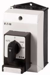 Переключатель, 4-полюсн., 20 A, Блокировка навесного замка SVC, Передняя панель AUTO-0-HAND<START, 45 °, без фиксации/с фиксацией, Монтаж на поверхность, P (T0-2-15907/I1/SVC(C,E,G-J)) арт.207097