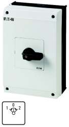 Реверсивные переключатели, контакты: 5, 63 A, Передняя панель: 1>0<2, 45 °, без фиксации, Монтаж на поверхность (T5B-3-8228/I4) арт.207225